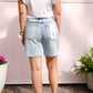 Tummy Control High Rise Loose Fit Shorts - Light Wash - Southern Belle Boutique