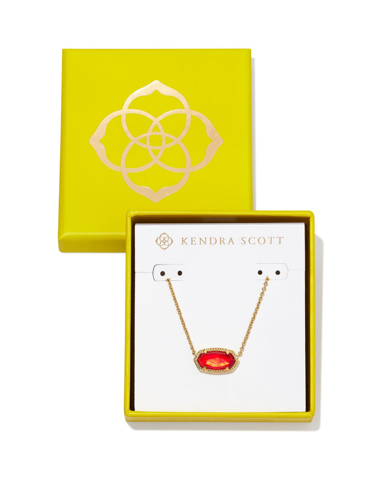 Elisa Pendant Necklace Boxed Gold Red Illusion - Southern Belle Boutique