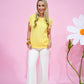 Yellow Mini Waffle Sweater - Southern Belle Boutique