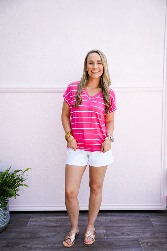 Jane High Rise Short - Optic White - Southern Belle Boutique