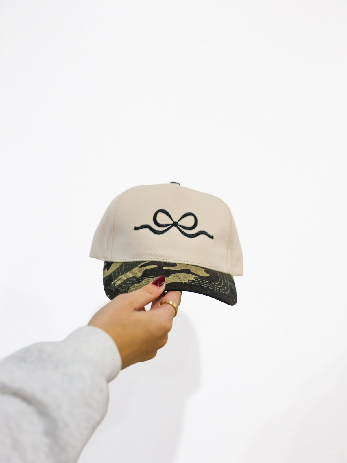 Camo Bow Embroidered Bow Hat