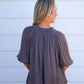 Charcoal Tie Front Top
