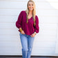 Burgundy Lace VNeck Blouse