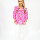 Gloria Fuchsia Print Blouse - Southern Belle Boutique