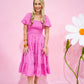 Mauve Smocked Tiered Mini Dress - Southern Belle Boutique