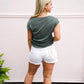 Sage Striped Sleeveless Tee