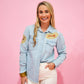 Denim Chambray w/Patches/Peace - Southern Belle Boutique