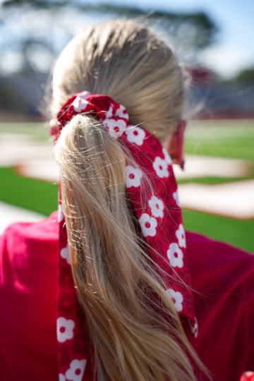 Floral Hair Scarf - Red - Southern Belle Boutique