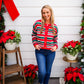 Red Color Stripe Holiday Christmas Sweater