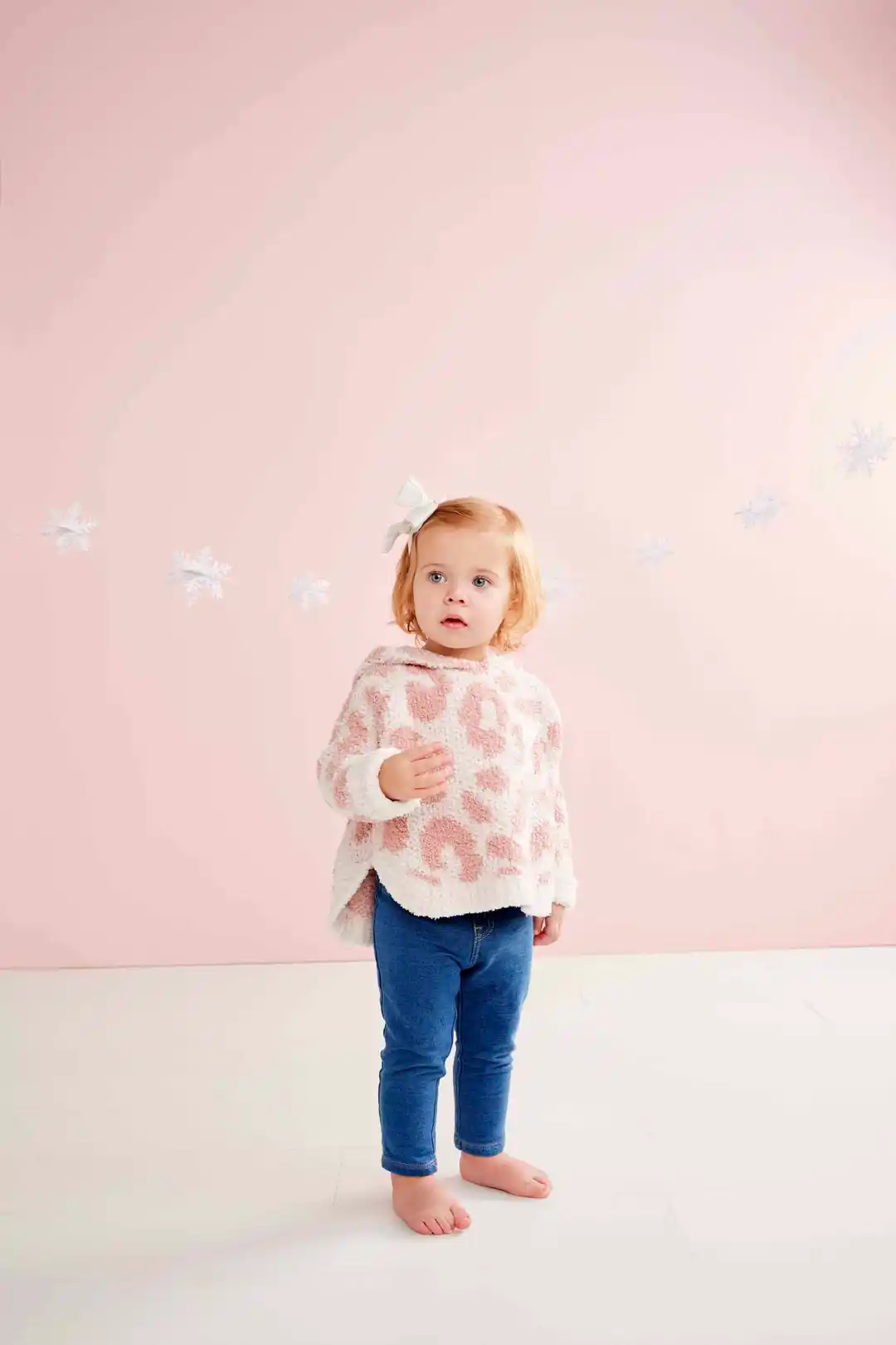 Pink Chenille Leopard Toddler Poncho - Southern Belle Boutique