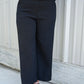 Denali High Rise Wide Leg Cropped Black Pant