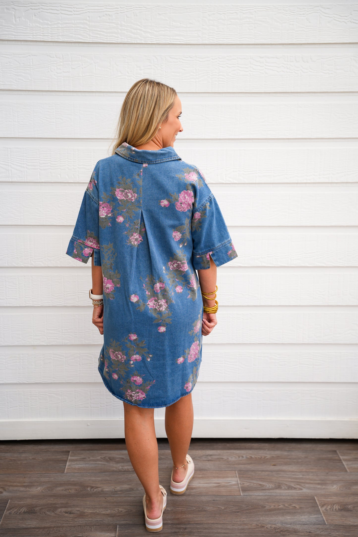 Denim Floral Dress