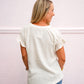 Natural VNeck Blouse - Southern Belle Boutique