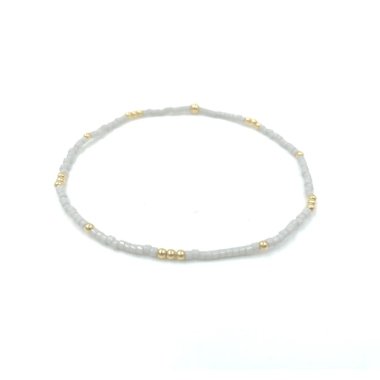 Newport Bracelet in Light Gray + Gold - Southern Belle Boutique