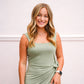 Sage Midi Solid Dress - Southern Belle Boutique
