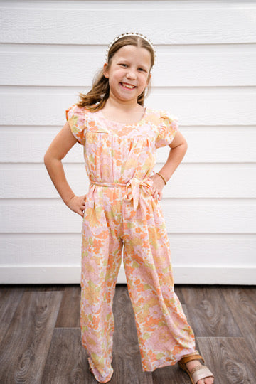 Pink Floral Wide Leg Jumpsuit - Southern Belle Boutique