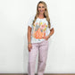 Michelle Gingham Barrel Jeans