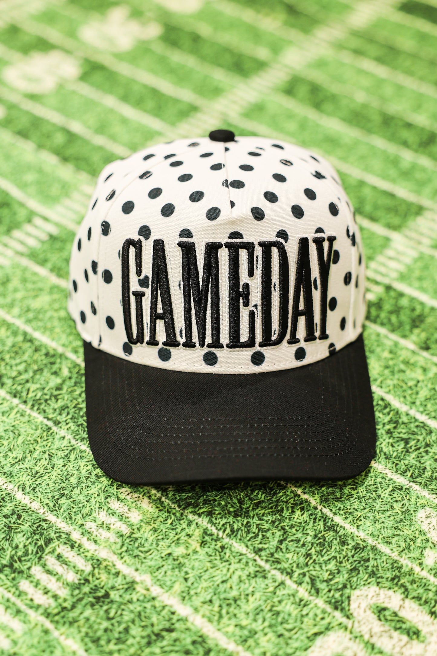 Game Day Black Polka Dot Trucker Hat