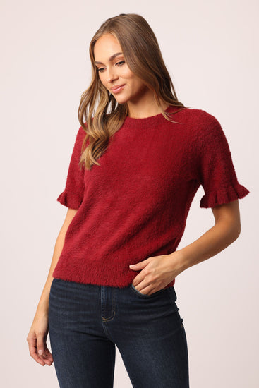 Sezanna Crewneck Sweater - Rhubarb - Southern Belle Boutique
