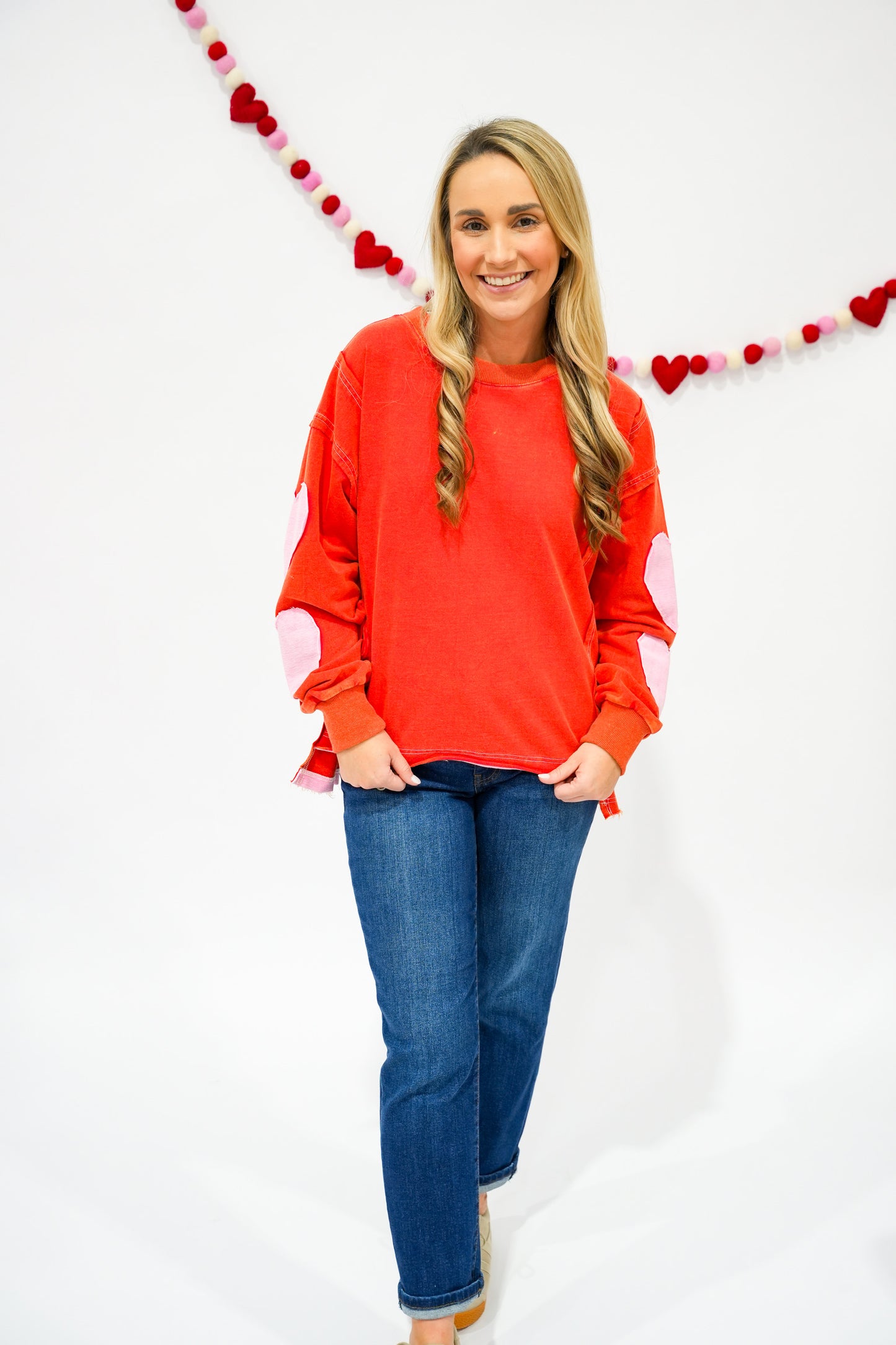 Candy Heart Patch Sweatshirt