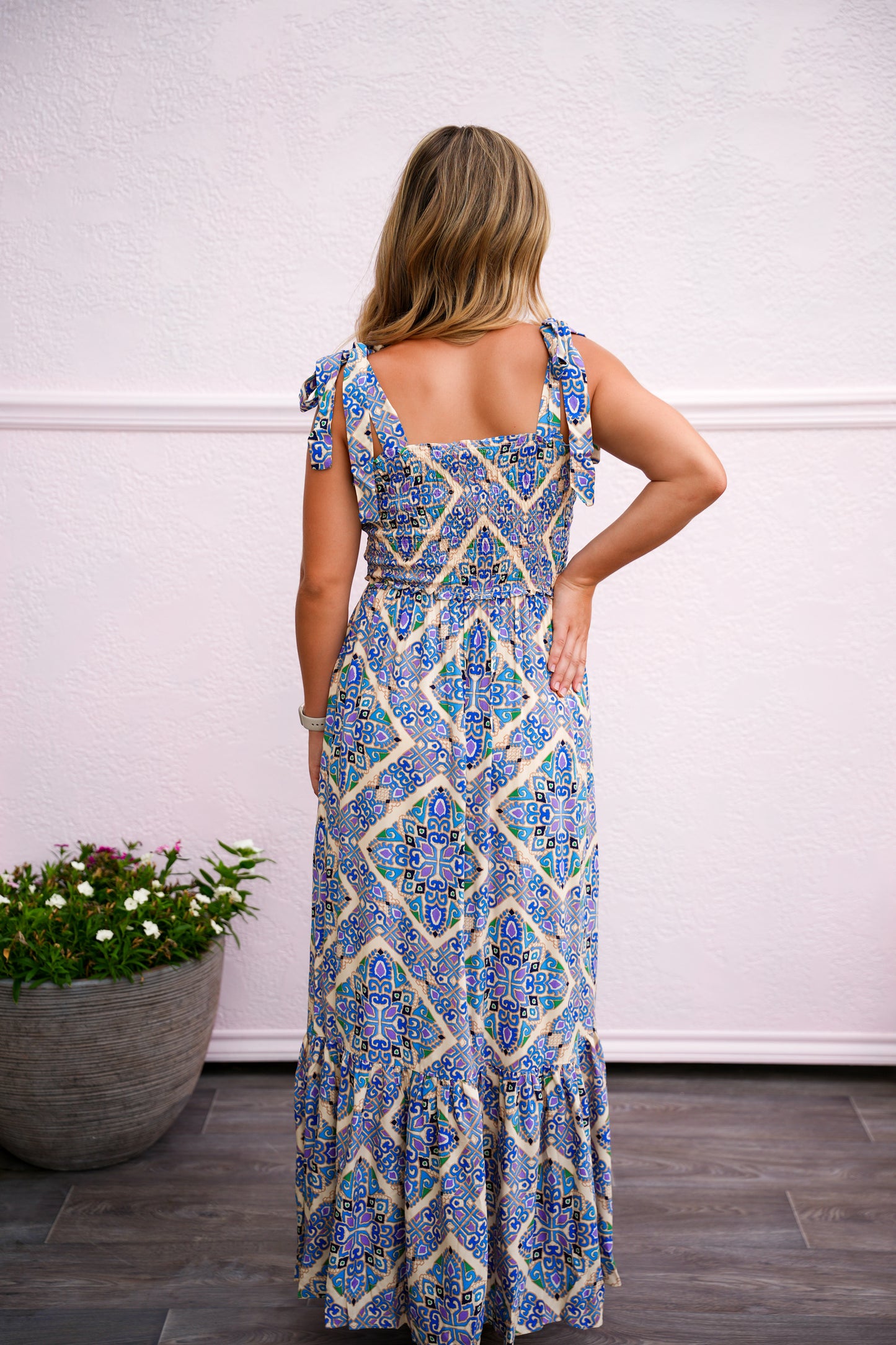Blue Shoulder Strap Maxi Dress - Southern Belle Boutique