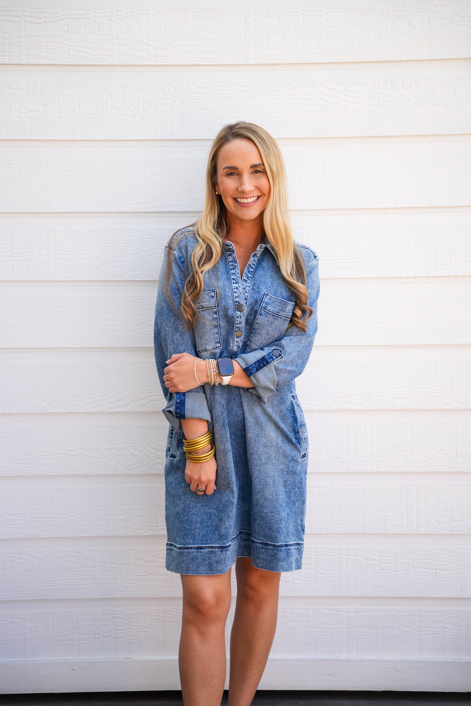 Anika Denim Dress - Medium Wash Southern Belle Boutique Anika Denim Dress - Medium Wash Southern Belle Boutique