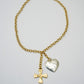 Weston Drop Mini Silver Heart & Cross Necklace - Southern Belle Boutique