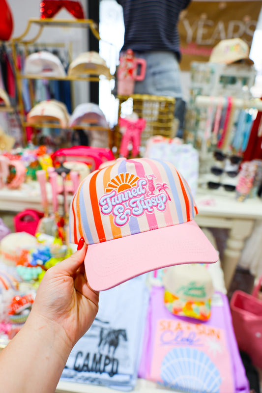 Tan & Tipsy Trucker Hat - Southern Belle Boutique