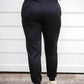 Cuffed Joggers with Zippered Pockets - Black