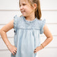 Lt Denim Ruffle Sleeve Tencel Tank - Southern Belle Boutique