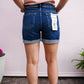 Dark High Rise Cuffed Shorts