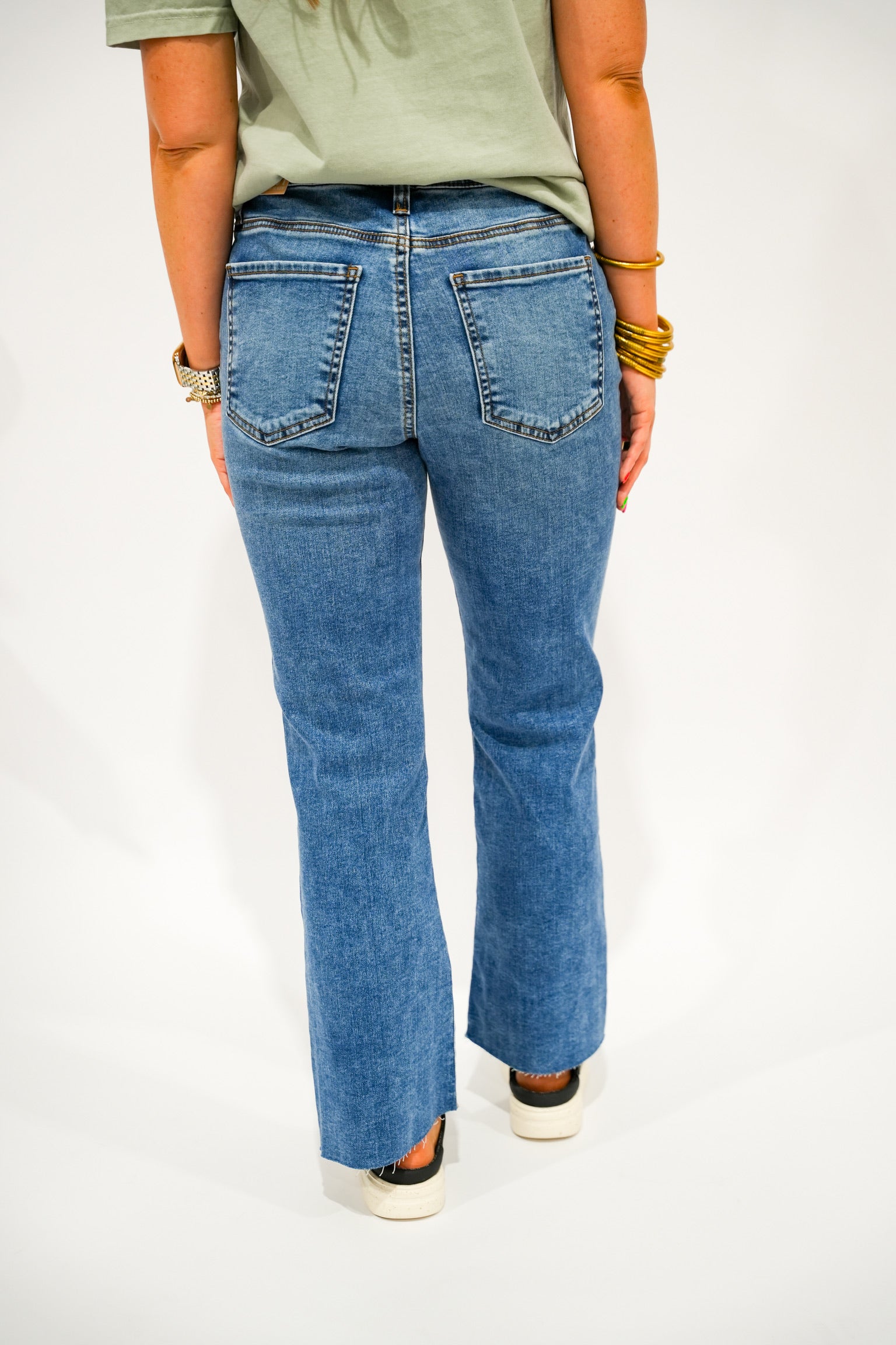 Kelsey High RIse Ankle Flare - Excitement - Southern Belle Boutique