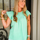 Mint Flutter Sleeve Top - Southern Belle Boutique