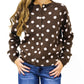 Brown Cardigan w/Pink Polka Dots - Southern Belle Boutique