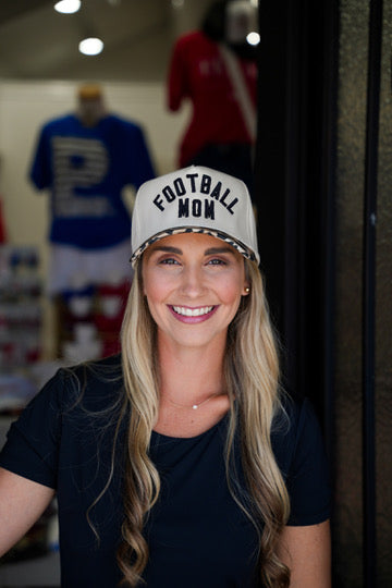 Football Mom Leopard Trucker Hat