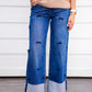 High Rise Crop Wide Leg Jean - Bow Detail