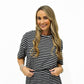 Black Striped Lounge Short Set