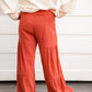 Brick Gathered Detail Wide Leg Pant