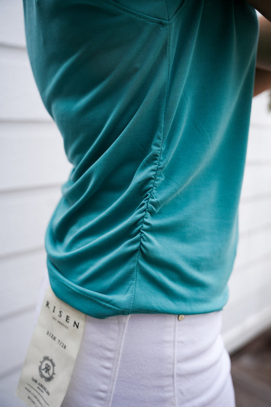 Alora  Tee -  Meadow Teal - Southern Belle Boutique