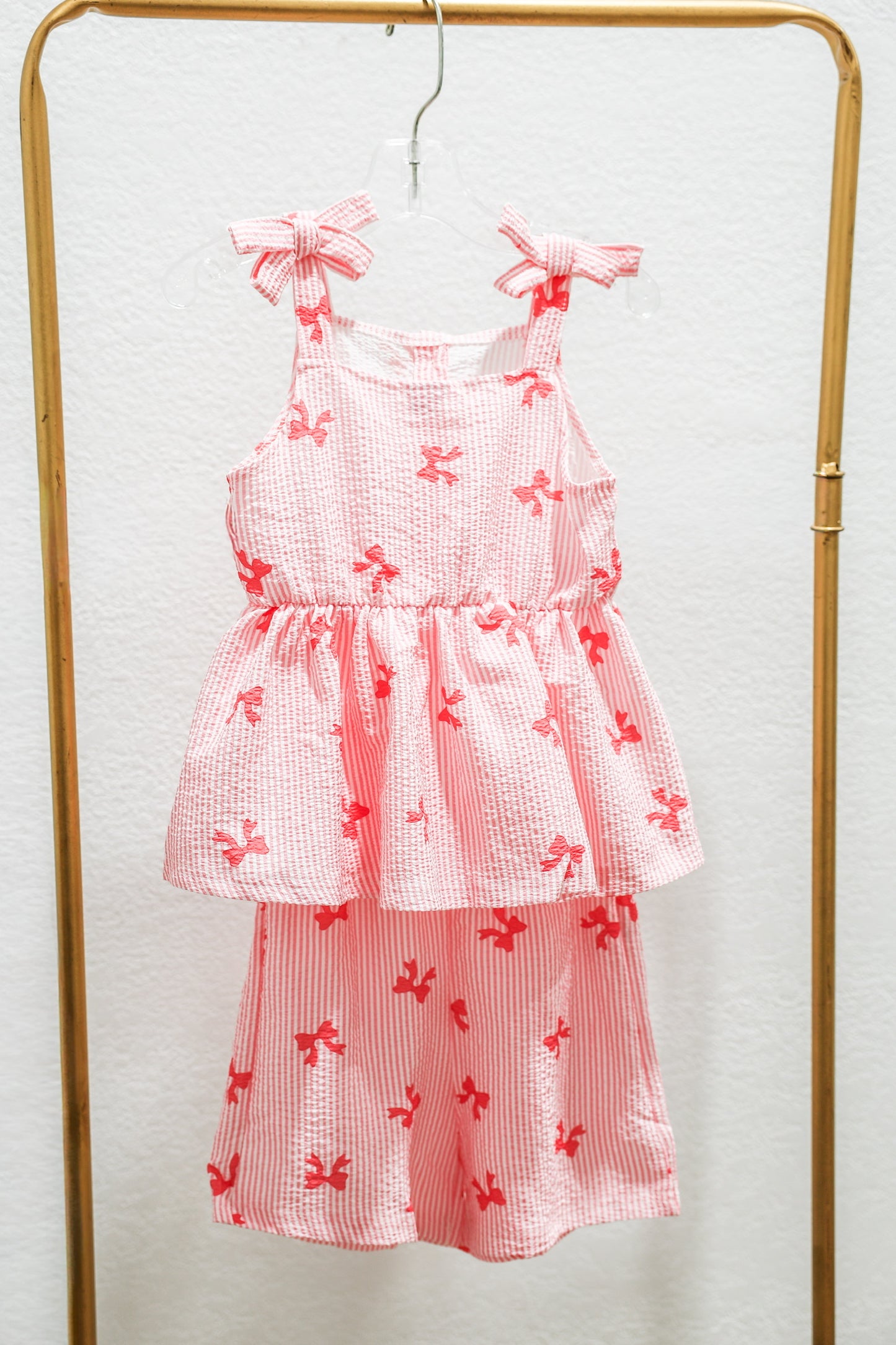 Pink Bow Stripe Set - Southern Belle Boutique