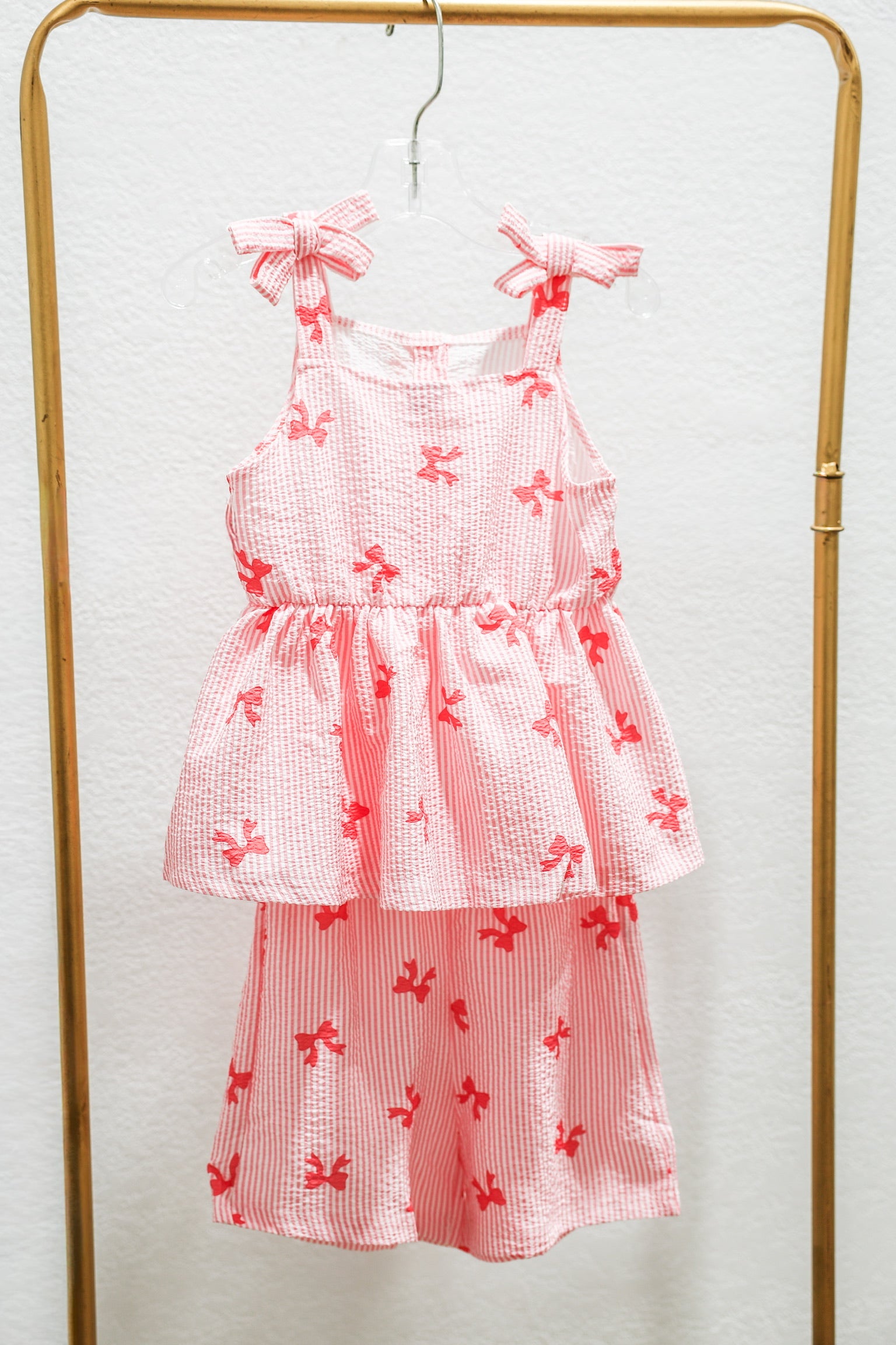 Pink Bow Stripe Set - Southern Belle Boutique