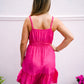 Tiered Hem Mini Dress - Magenta - Southern Belle Boutique