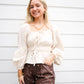 Choco Leather Shorts w/Pearls