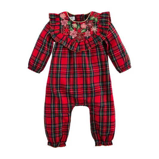 Tartan Embroidered Baby Bodysuit - Southern Belle Boutique