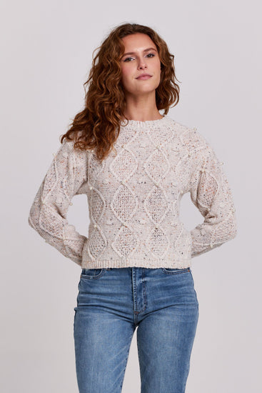 Amandine Sweater - Birch Melange - Southern Belle Boutique