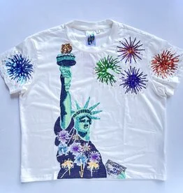 White Firework Lady Liberty Tee - Southern Belle Boutique