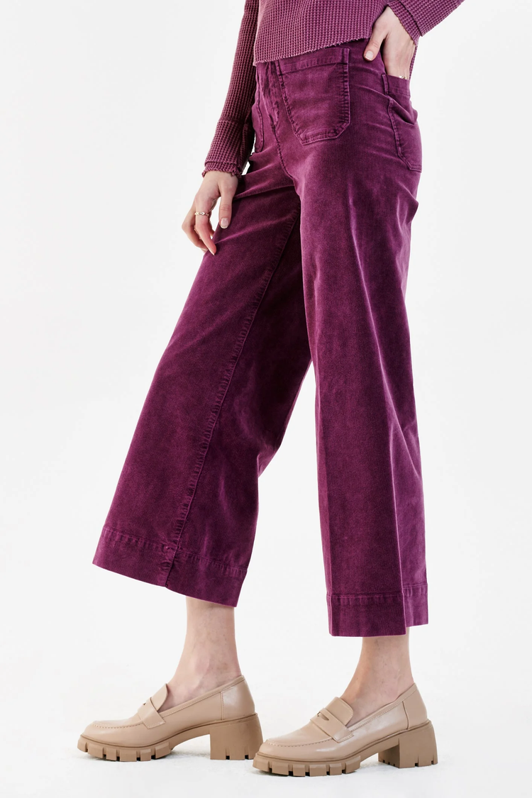Audrey Super H/R Cropped Wide Leg Pants - Purple Potion - Southern Belle Boutique