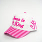 Jesus is King Pink Stripe Canvas Hat - Southern Belle Boutique