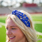 Game Day Charms Knotted Headband - Blue - Southern Belle Boutique