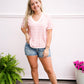 Ivory Coral Striped VNeck Sweater - Southern Belle Boutique